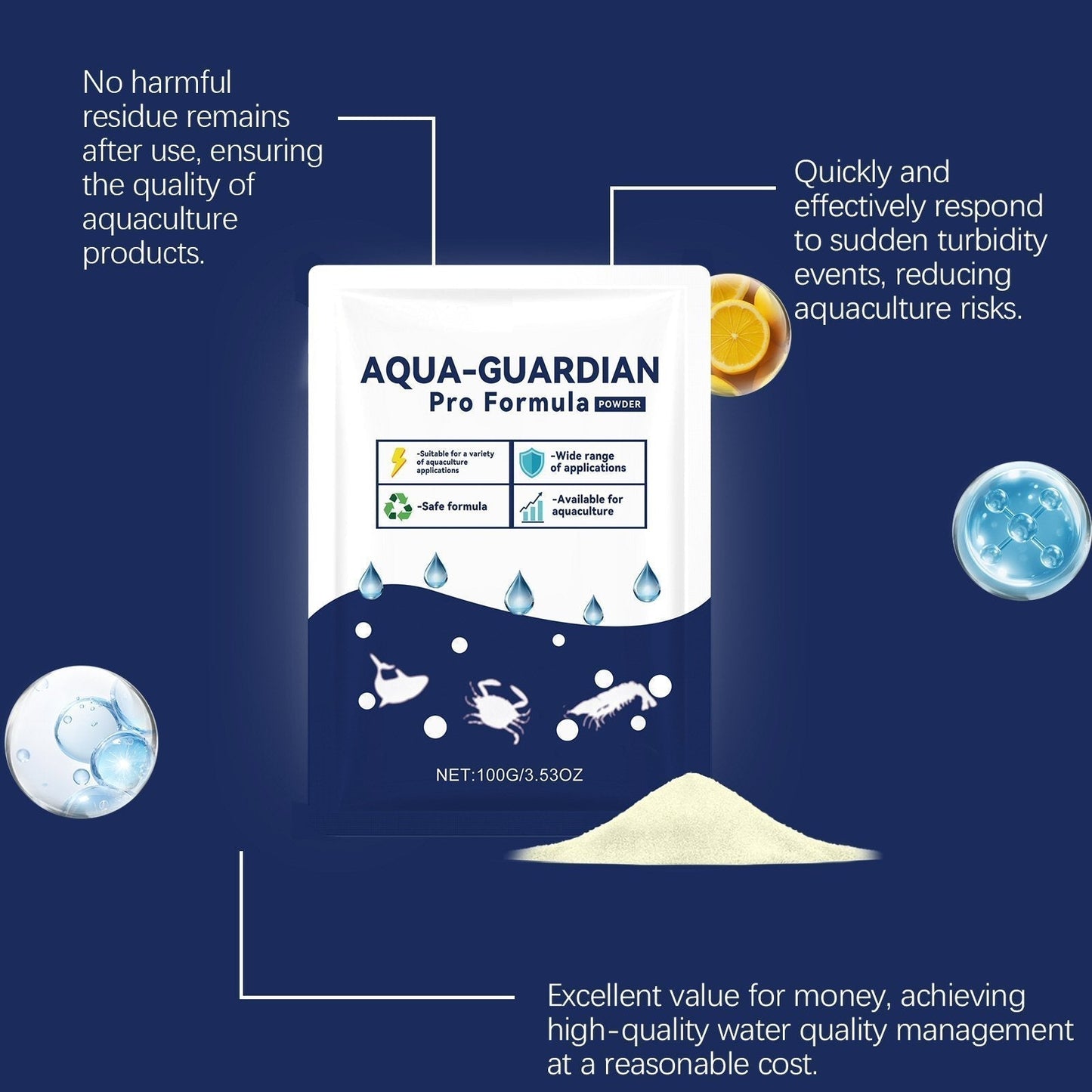 Aqua Guardian Pro Formula Pond Aquarium Water Clarifier Clear Cloudiness - Pack of 5