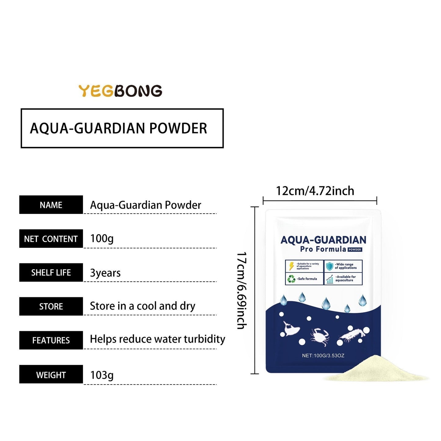 Aqua Guardian Pro Formula Pond Aquarium Water Clarifier Clear Cloudiness - Pack of 5